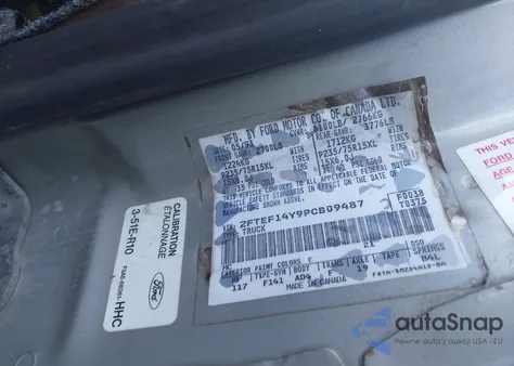 1993 Ford F150 из США, поврежденный, VIN 2FTEF14Y9PCB09487